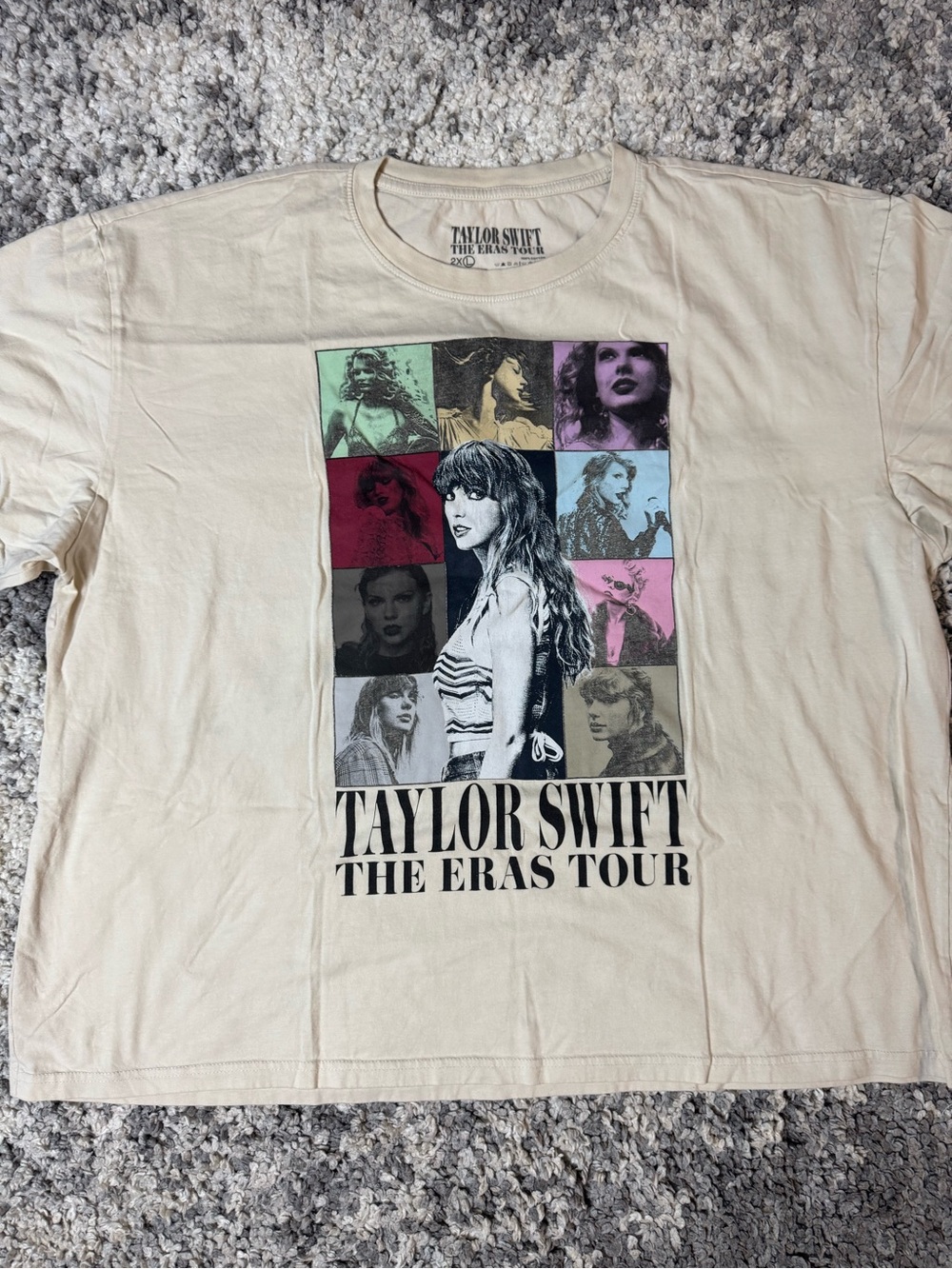 Taylor Swift The Eras Tour Merchandise Short Sleeve Tshirt in Cream, XL